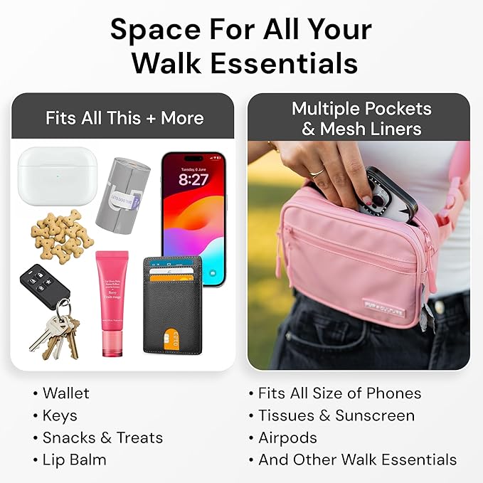 Pup Culture Cross Body Dog Training Treat Pouch | Removable for Anytime Puppy Training | Built-in Poop Bag Dispenser & Used Bag Holder | Stylish - Navy