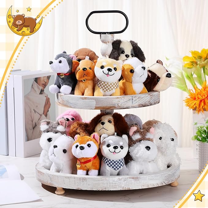 Aoriher 18 Pcs Mini Plush Dogs Bulk Puppy Stuffed Animals Small Stuffed Cute Assorted Soft Plush Toys Doll for Puppy Birthday Party Favors(Cute Dog)