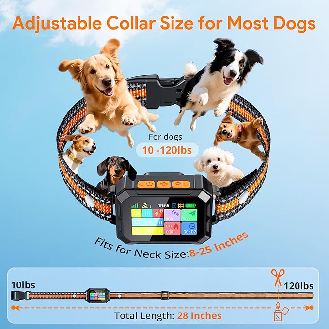 Meowant GPS Wireless Dog Fence System Collar with Training Remote, Free App, Custom GPS Fence(82-7000ft), Beep/Vibration/Correction, Early Alert Band, Waterproof LCD Collar, Dogs 10+Lbs, Outdoor