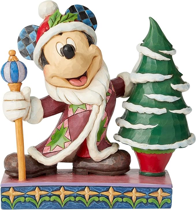 Enesco Disney Traditions by Jim Shore Mickey Mouse Father Christmas Figurine, 7.5 Inch, Multicolor