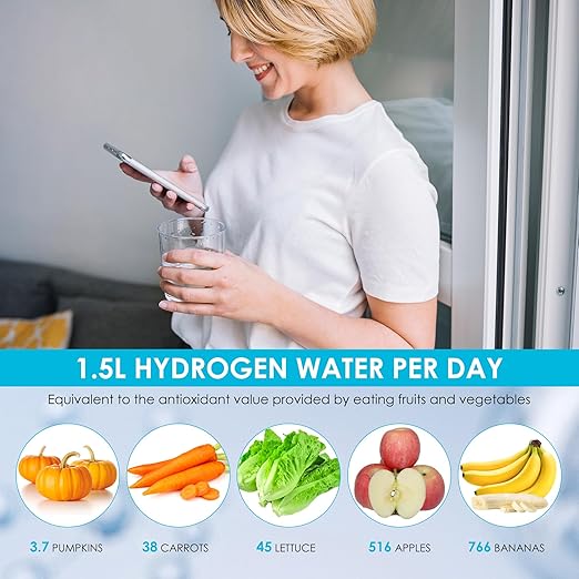 Hydrogen Water Bottle with PEM SPE Technology - 2024 for Men Women - A Portable Rechargeable Hydrogen Water Generator with Gift Box, Hydrogen Water Ionizer Machine for Home Office Travel (Black)