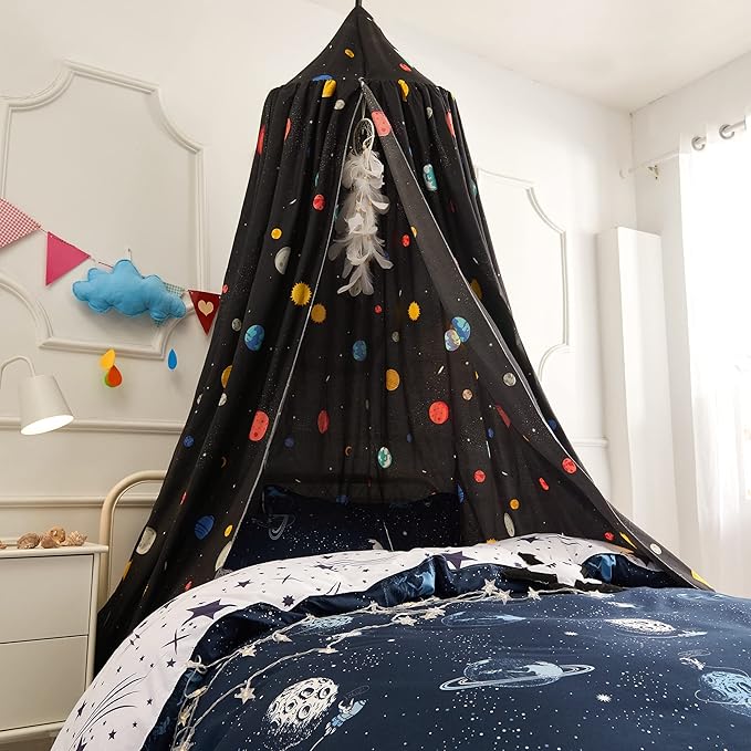 Mengersi Starlight Bed Canopy,Canopy for Bed Girls Room Decoration Princess Castle, Dreamy Mosquito Net Reading Nook,Fit for Twin Full Queen Size Bed