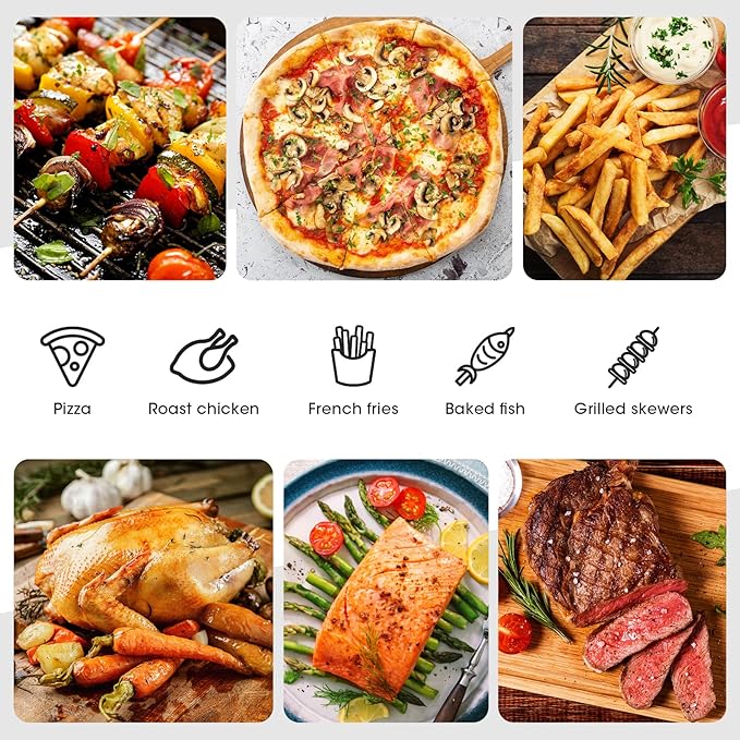 Air Fryer Oven Combo, Uten High-power Deep Air Fryer Oven Grill, Up to 400°F, 1800W, Digital Display, Fast Heat up/Time Control and Bonus Cookbook