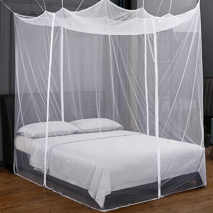 Mengersi Mosquito Net for Bed Canopy with Zipper,Canopy Bed Curtains Twin,Twin XL Bed,Mosquito Netting for Patio,Camping,Bug Net for Camping,White