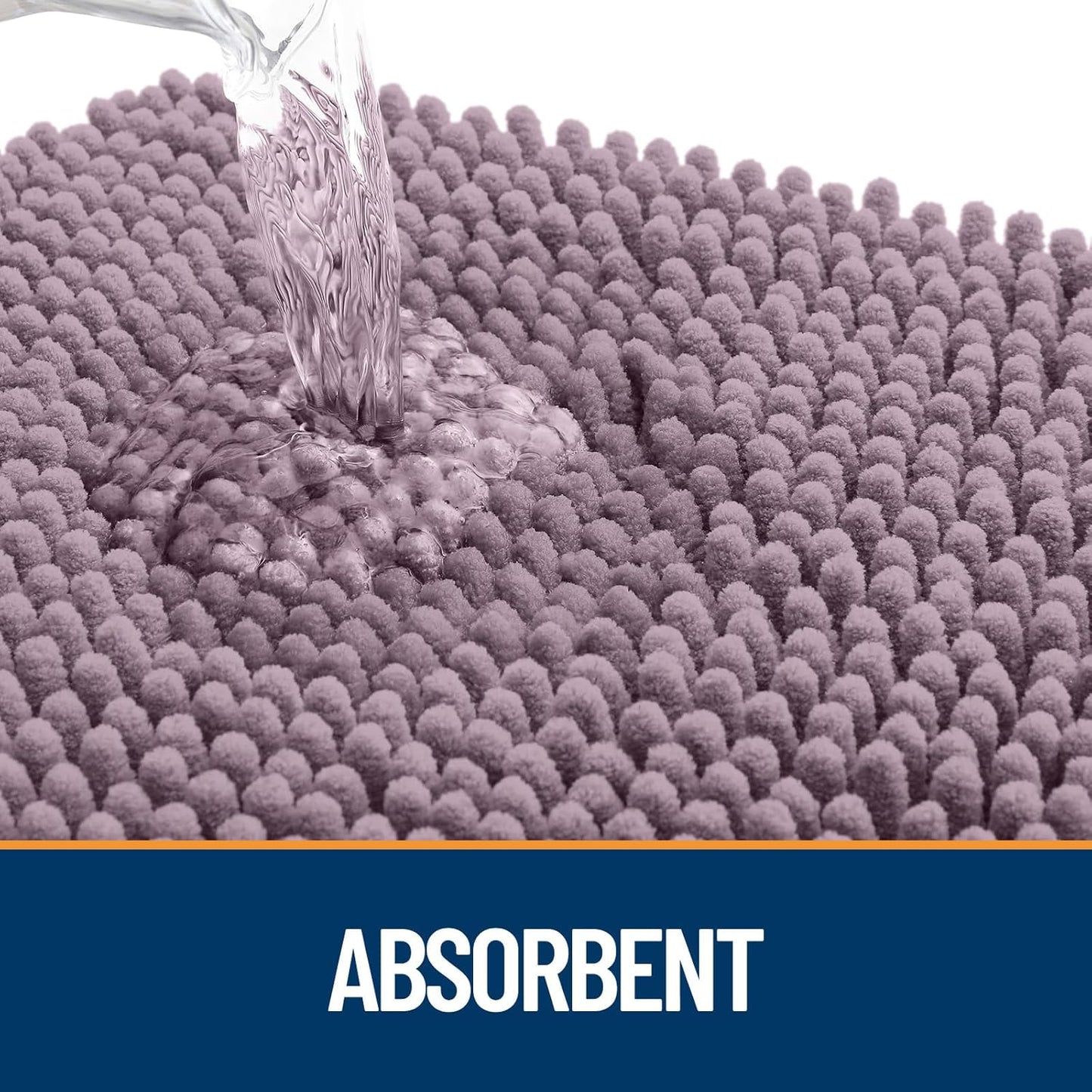 OLANLY Dog Door Mat for Muddy Paws 59x32, Absorbs Moisture and Dirt, Absorbent Non-Slip Washable Doormat, Quick Dry Chenille Mud Mat for Dogs, Entry Indoor Entryway Carpet for Inside Floor, Deep Plum