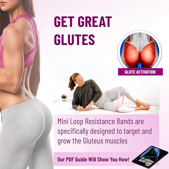 Latex Mini Resistance Bands Sets for Trainers, Bootcamp, Gym for Men and Women in Fun Colors - Ebook, Videos and Workout Chart Included by Iron Core Fitness