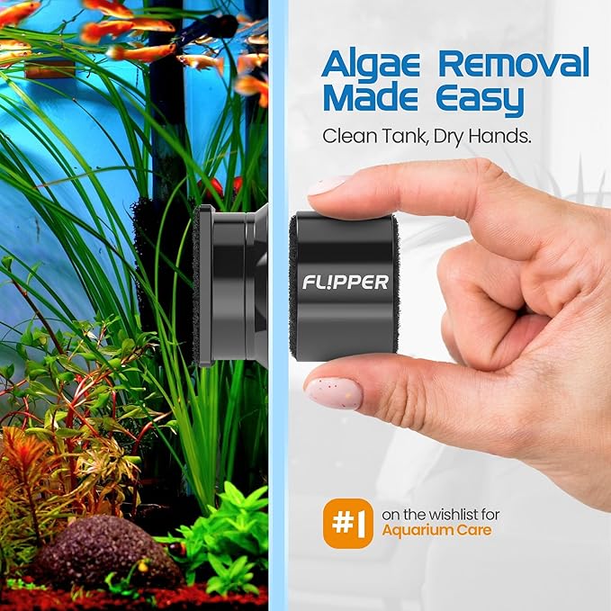 FL!PPER Pico Aquarium Glass Cleaner - Magnetic Fish Tank Cleaner, Scrubber & Scraper, Algae Remover, Aquarium Cleaning Tools