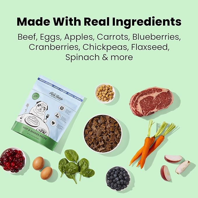 The Pets Table Beef & Berries Grain-Free Air Dried Dog Food, 3lbs / 48 oz Bag