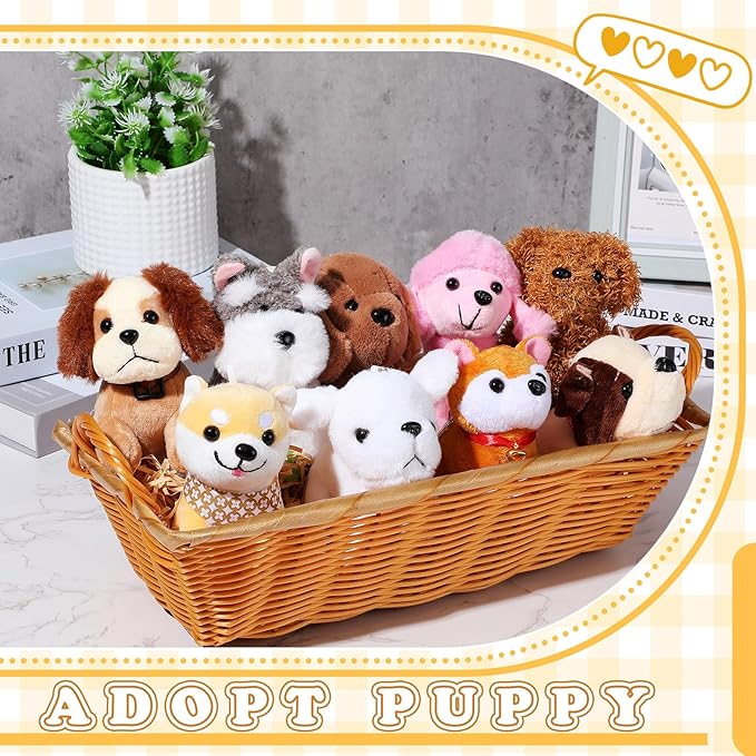 Aoriher 18 Pcs Mini Plush Dogs Bulk Puppy Stuffed Animals Small Stuffed Cute Assorted Soft Plush Toys Doll for Puppy Birthday Party Favors(Cute Dog)