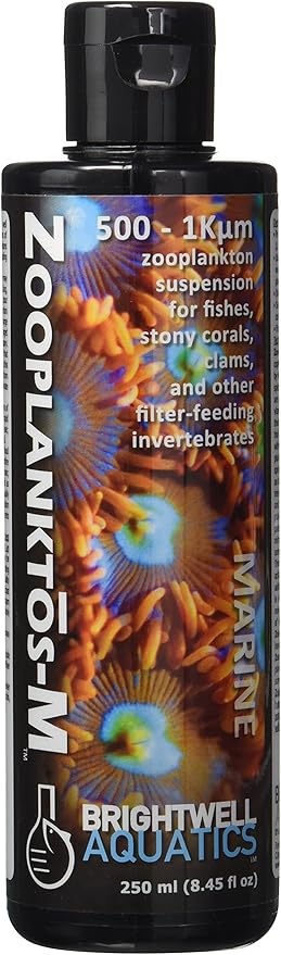 Brightwell Aquatics Zooplanktos-M - Zooplankton Food Supplement for Marine and Reef Aquariums 250-ml