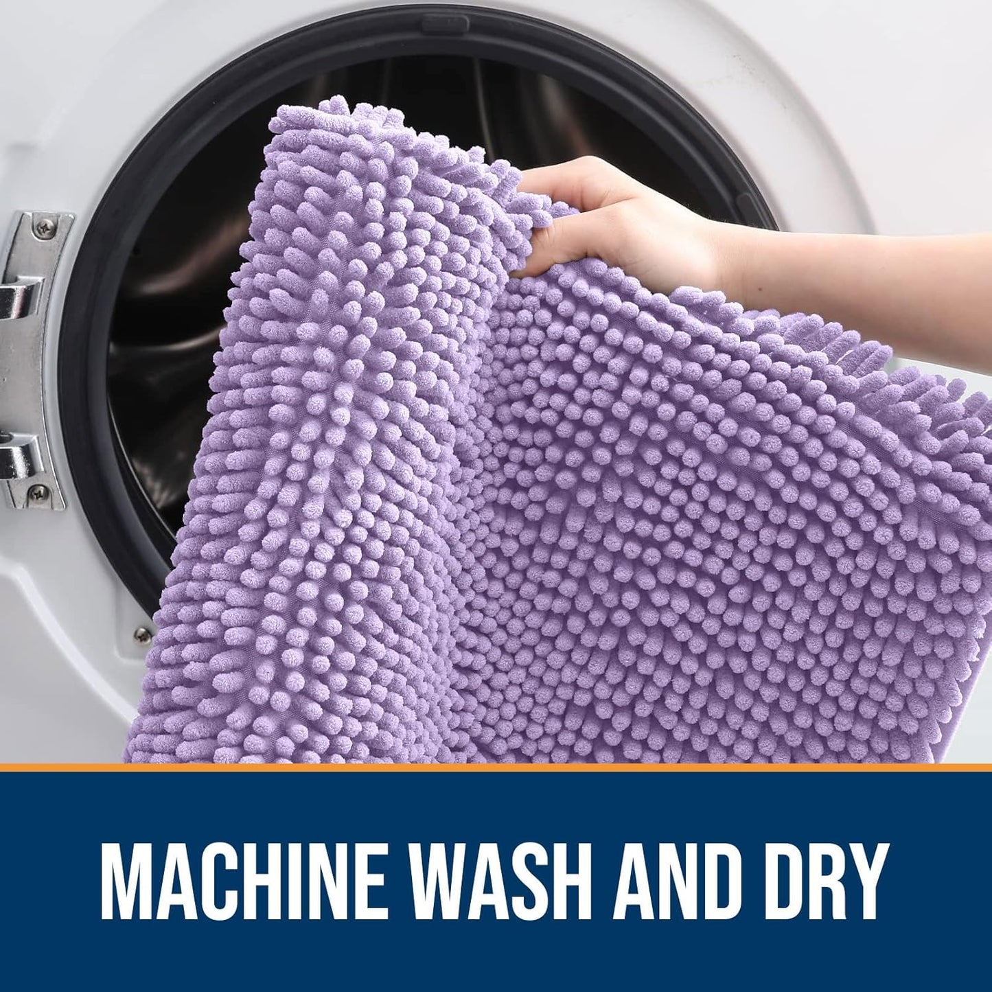 OLANLY Dog Door Mat for Muddy Paws 40x32, Absorbs Moisture and Dirt, Absorbent Non-Slip Washable Doormat, Quick Dry Chenille Mud Mat for Dogs, Entry Indoor Entryway Carpet for Inside Floor, Lavender