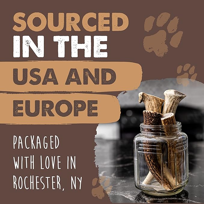 Mighty Paw Split Elk Antlers for Dogs (Sourced in The USA) | 2 Whole Medium 6"+ Long Lasting Bones for Aggressive Chewers - Naturally Shed Split Deer Antler for Dogs - Low Odor Chews (Pack of 2)