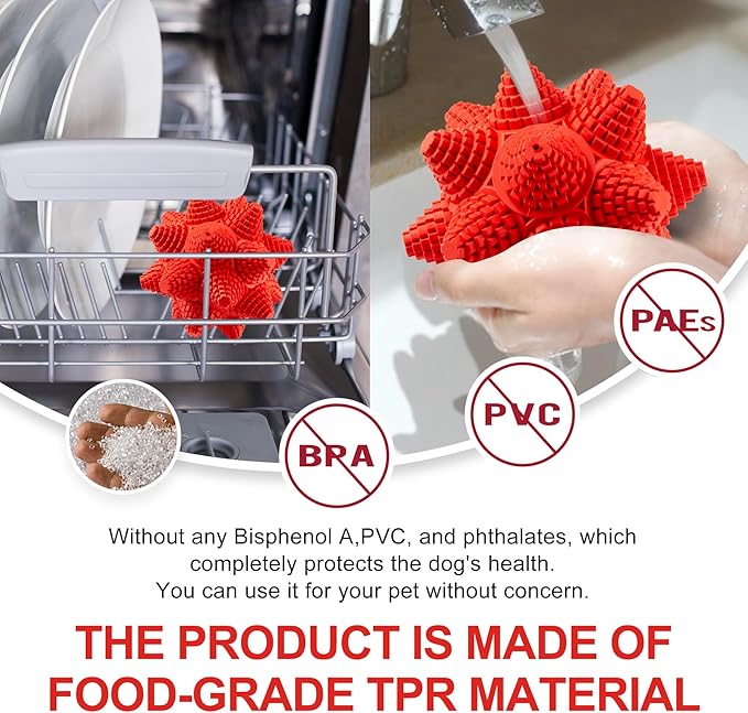 LiuMelinda Dog Chew Toys for Aggressive-Chewers - Indestructible Dog Toy for Aggressive Chewer，Tough Chew Toys for Dogs （Rubber Stacked Star Ball）