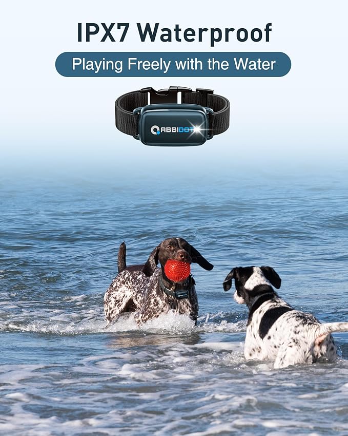 ABBIDOT Dog Shock Collar, 3300 FT Dog Training Collar with Remote, IPX7 Waterproof with 4 Training Modes, Rechargeable E-Collar for Small Medium Large Dogs (5-120 lbs)