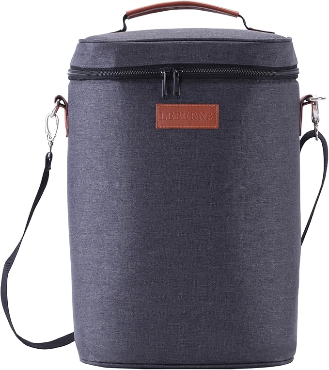 4 Bottle Wine Gift Carrier - Travel Padded Insulated Wine Cooler Bag with Handle and Adjustable Shoulder Strap, Great Wine Lover Gift