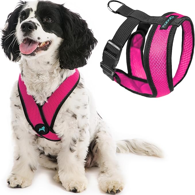 Gooby Comfort X Head In Harness - Flamingo Pink X-Large - No Pull Small Dog Harness Patented Choke-Free X Frame - On the Go Dog Harness for Medium Dogs No Pull or Small Dogs for Indoor and Outdoor Use