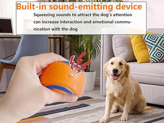 Dog Toy Ball,Rubber Sound-Producing Toy Ball, with a Groove Design That is Resistant to Bites, Has a High Bounce, Dog Training Interactive Pet Toy, Relieving Pet Anxiety,Pack of 2