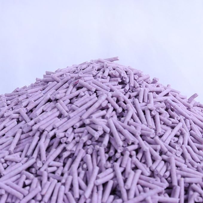 Tofu Cat Litter Lavender Scent 5.5 Lbs X 2 Bags, Can Flush Down Toilets or drains, Low Tracking Cat Litter 2mm Pellets.