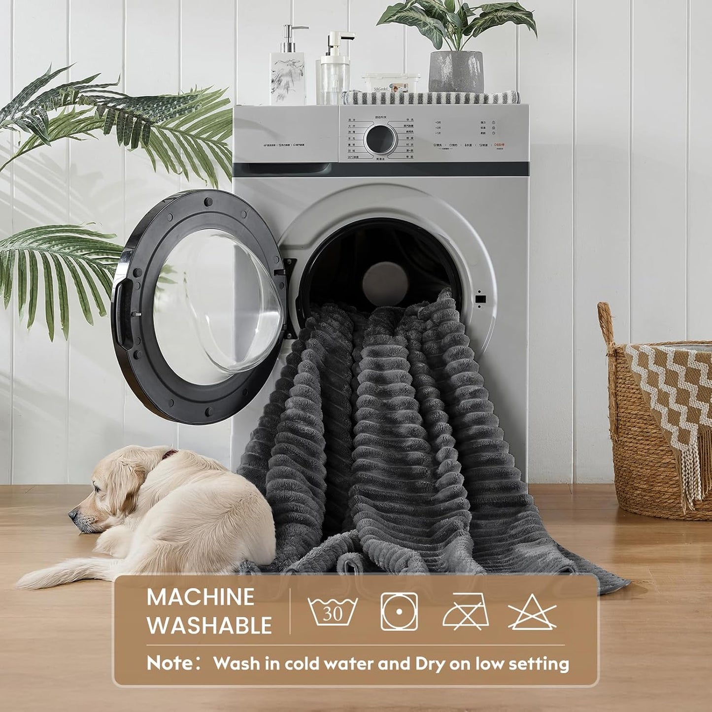 Flannel Washable Pee Pad for Dogs - 2 Pack Reusable Dog Pee Pads Extra Large, Fast Absorb Pet Playpen Mat with Non-Slip Back, Waterproof Puppy Training Pad. (Dark Grey, 36" X 72")