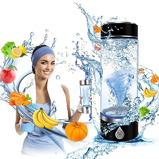Hydrogen Water Bottle, Portable Hydrogen Water Bottle Generator and Well-being, Refine Water in 3 Minutes, Convenient for The Workplace, Day Travel, and Drinking, Gift for Your Beloved. (Black)