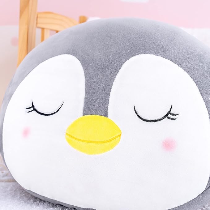 Lazada Penguin Plush Pillow Toys Pillows Soft Toy Girls Gifts for Toddler Gray 15 Inches…