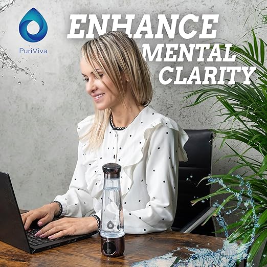 Hydrogen Water Bottle, Portable Hydrogen Water Bottle Generator, Alkaline Water Bottle Ionizer, Generates 3000ppb Pure Hydrogen, Water Ionizer Machine Ideal for Daily Drinking, Office Use and Travel.