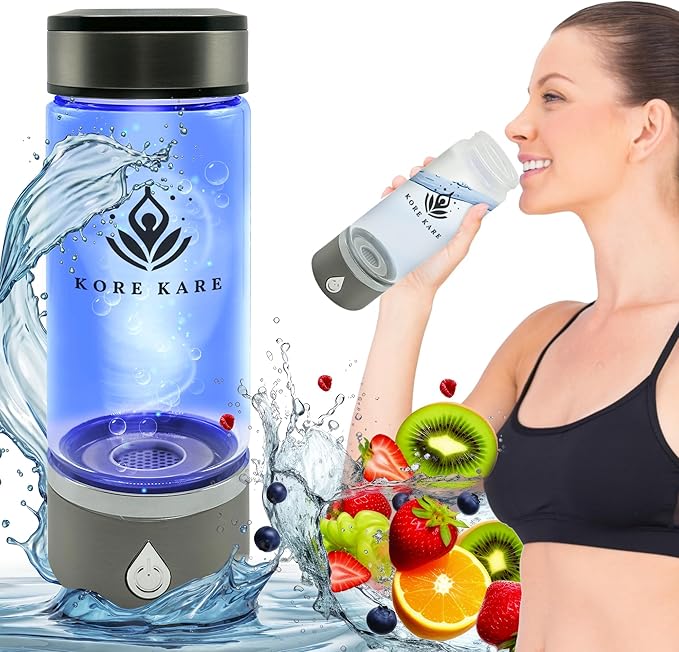 Hydrogen Water Bottle & Mineral Electrolysis: 1600 ppb Hydrogen Water Bottle Generator, Sleek, Durable, Portable, 3-Min Quick Electrolysis, Excellent Seal | Dual-Purpose Hydration Power