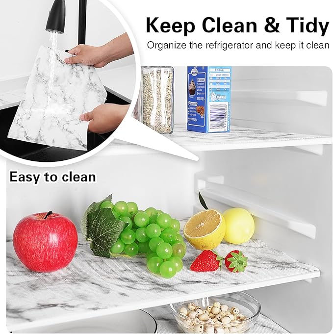 Shelf and Drawer Liner for Kitchen Cabinet-12 in x 30 FT Non-Adhesive Cabinet Liners for Shelves Non-Slip Waterproof Kitchen Drawer Liners Contact Paper Shelf Paper with Knife and Tape Measure