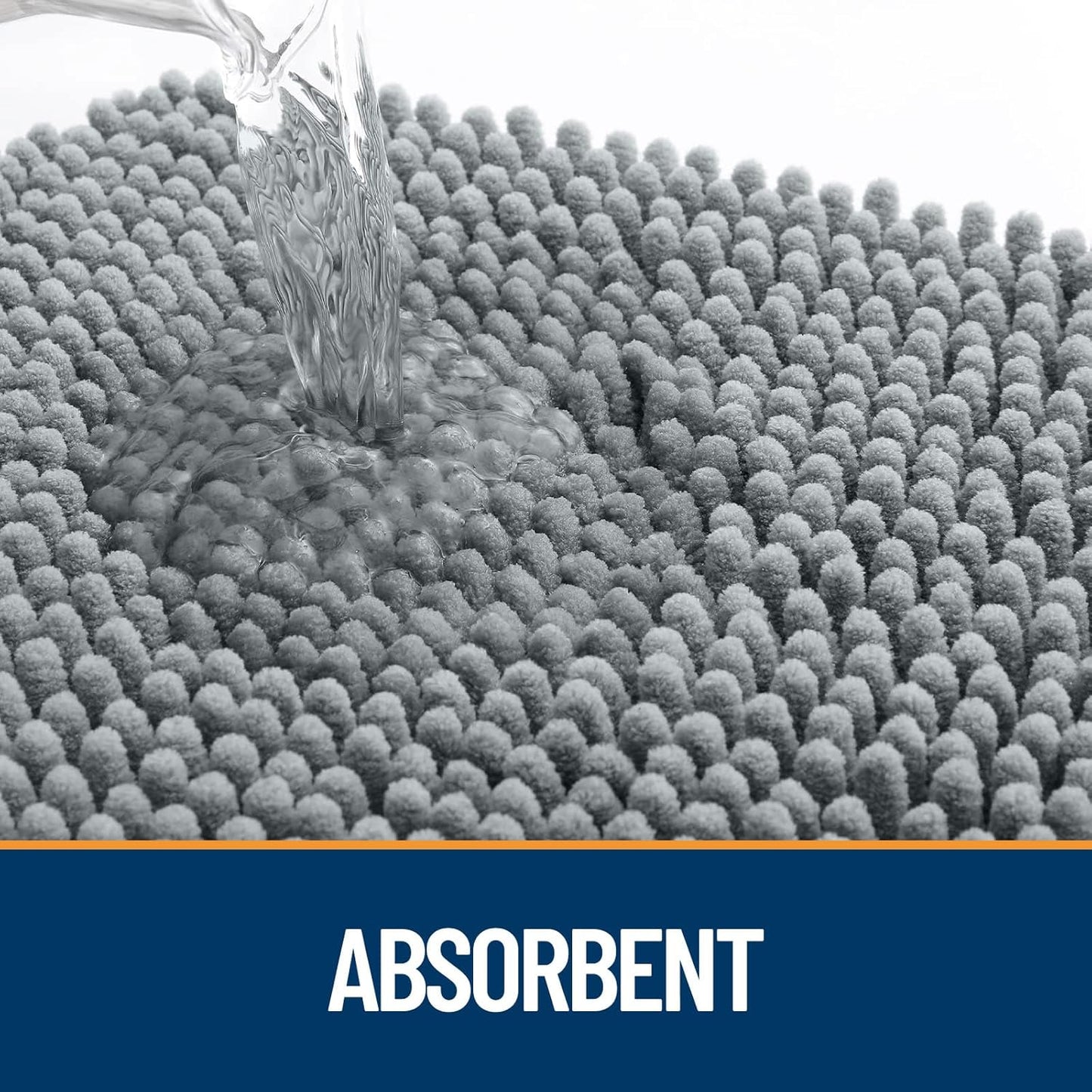 OLANLY Door Mat for Muddy Dog Paws 36x24, Absorbent Chenille Mud Doormat with Paw Print Design, Non-Slip Washable Doormat for Indoor Entryway, Quick-Dry Pet Bed Mats for Dirty Dogs, Grey and White