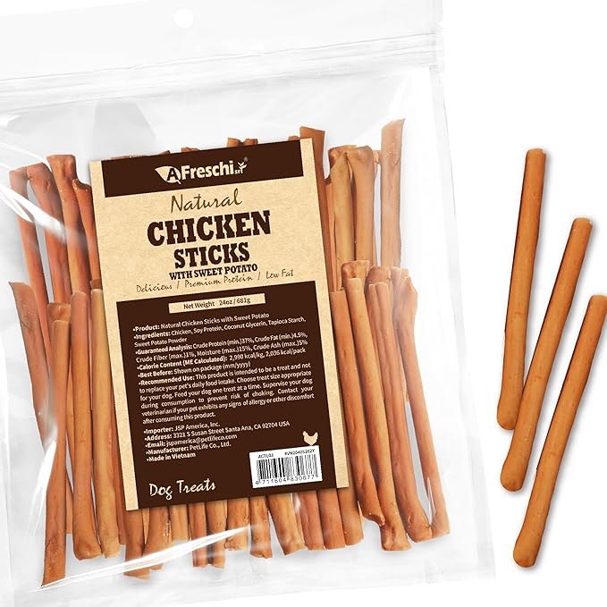 AFreschi Natural Chicken Sticks (Mini) 24 oz, All Natural, Grain-Free, High-Protein, Healthy & Easily Digestible, Soft Texture