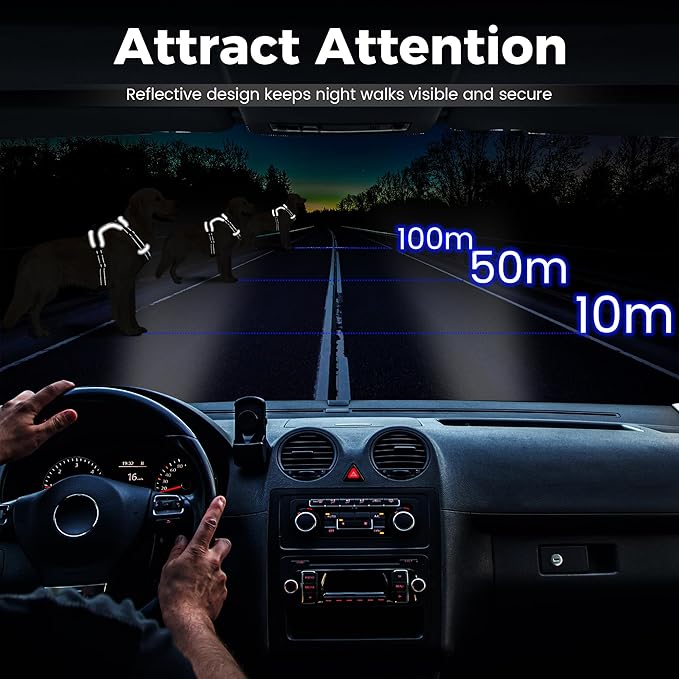 Funfox Dog Harness No Pull, Adjustable Pet Vest Harness Black L with Handle, 2 Leash Clips for Daily Walking Easy Control, Soft Durable Reflective Comfortable for Large Breed Dogs