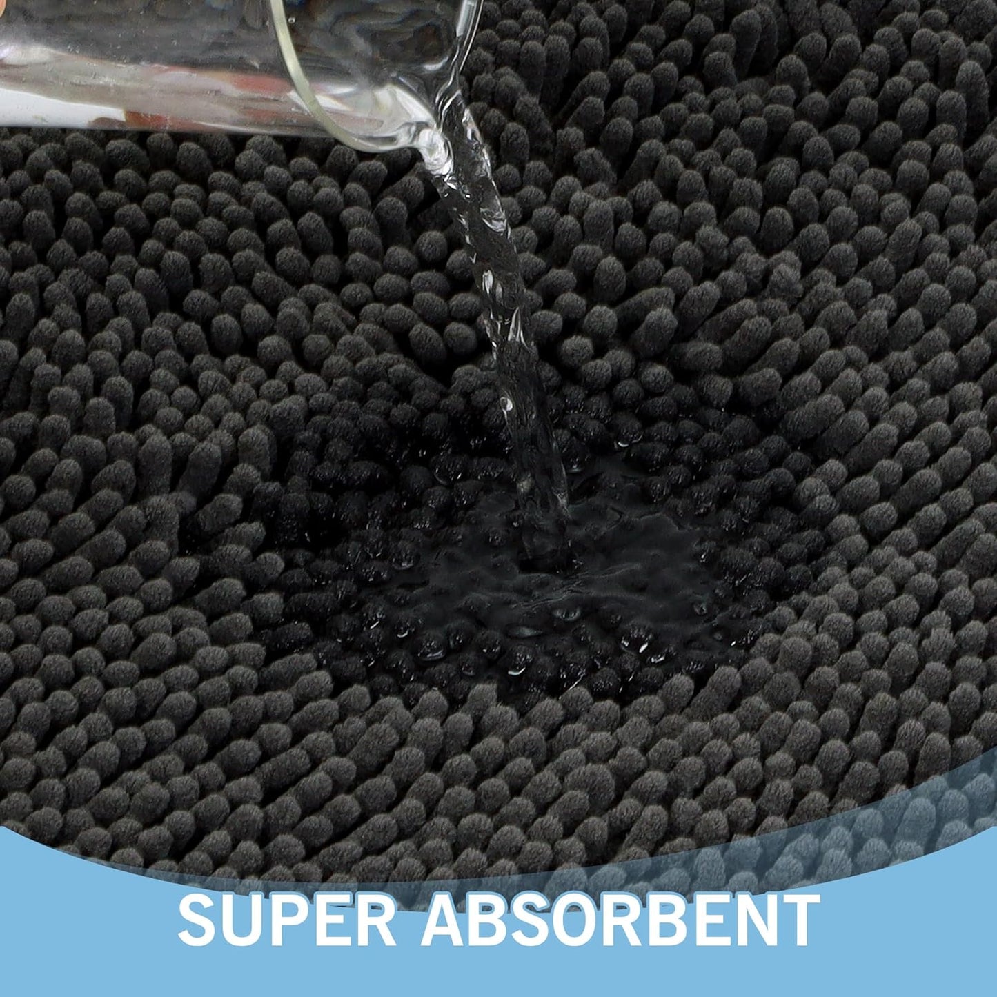 Amyracel Dirt Trapping Door Mat, 48" x 72" Large Absorbent Dog Door Mat for Muddy Paws, Quick Dry Non Slip Chenille Mud Mat for Dogs, Machine Washable Entry Indoor Entryway Rug for Inside Floor