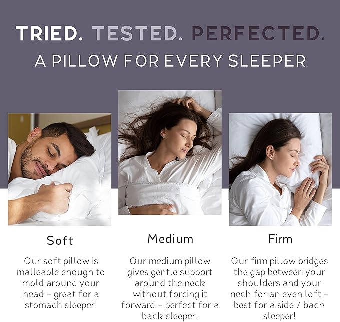 Lincove 100% European Down Venus Pillow – German Down 600 Fill Power, 400 Thread Count Shell, Made in Canada, | Luxe Collection, King - Firm, 1 Pack