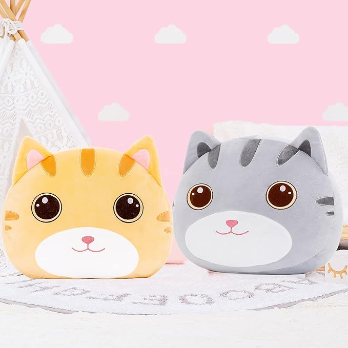 Lazada Cat Plush Kids Pillow Toys Gift for Toddler for Girls Gray 15 Inches