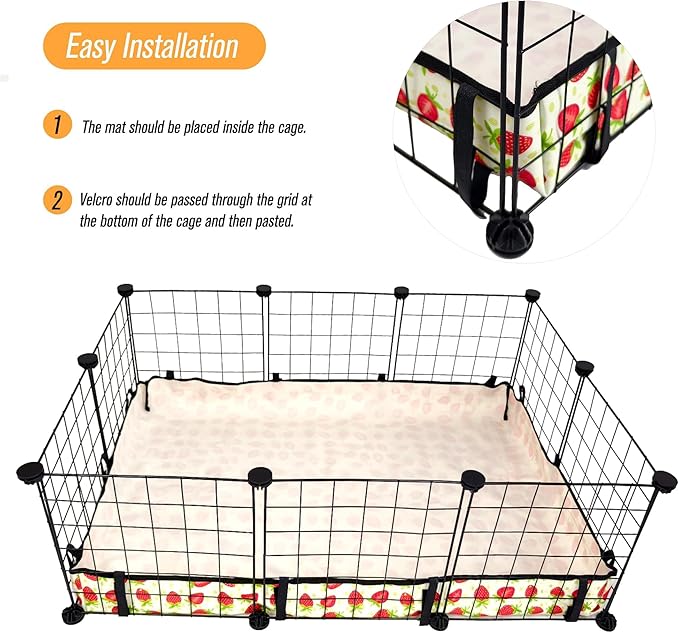 Guinea Pig Cage Liner，Washable Waterproof Oxford Cloth Cage Liners for Small Animals,Hamster Chinchilla Hedgehog Rabbit and Other Small Animals Not Include Cage (28x42 inches)