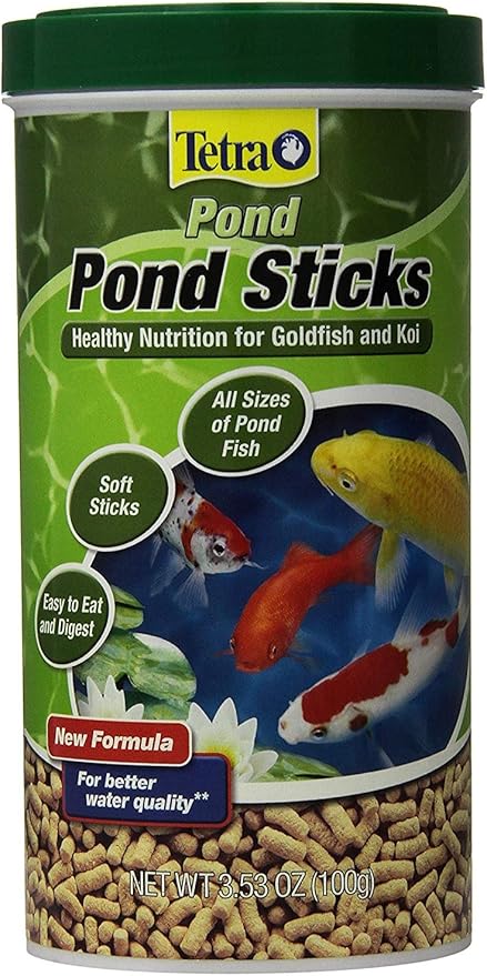 Tetra Pond Sticks, Koi Fish & Goldfish Food, Soft Sticks, Easy to Digest Floating Pond Fish Food, 3.53 ounces