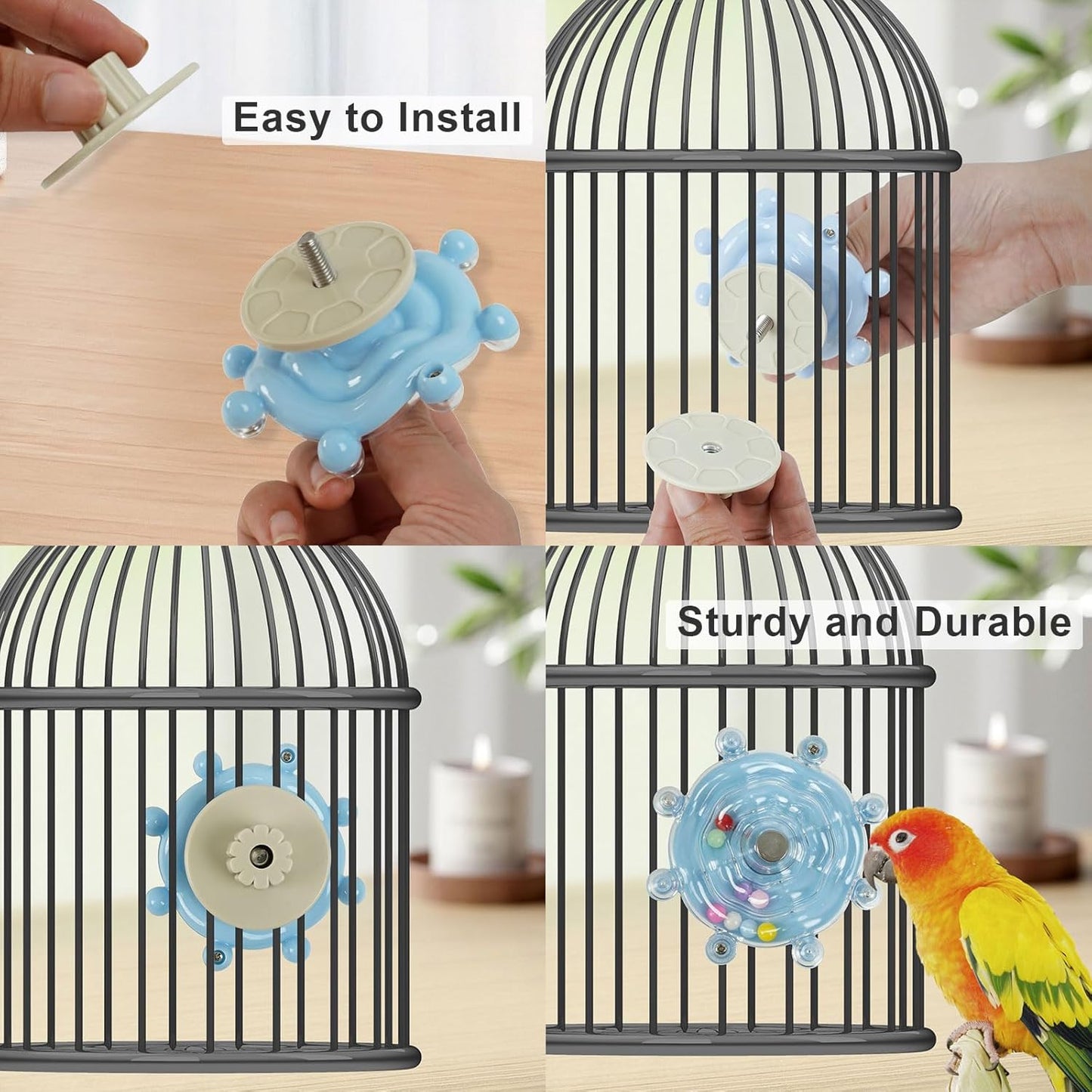 3Pcs Cockatiel Toys, Bird Toys for Parrots, Parakeet Toys, Parrot Toys, Budgie Toys, Macaw Toys, Bird Toy for Conures, Conure Toys for Chewing Exercise, Parakeet Cage Accessories,Bird Cage Accessories
