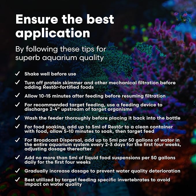 Brightwell Aquatics - Restor Liquid Coral Tissue Supplement - Fish Tank Reef Nutrition for Live Coral Growth Acceleration, Colour Vibrancy, & Restoration Additive - Saltwater Reef Supplies, 4.22 fl oz