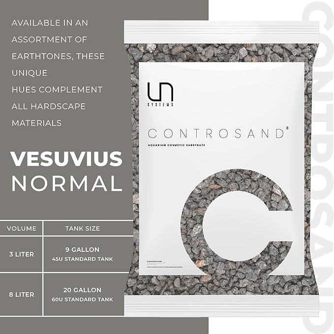 Ultum Nature Systems Controsand Vesuvius Aquarium Gravel (8L) - Versatile Substrate for Planted & Shrimp Tanks