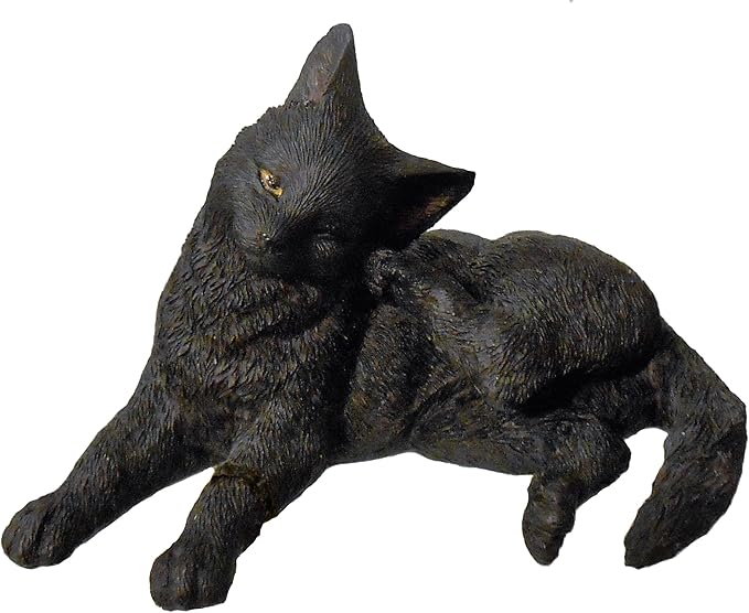 Veronese Design Black Cat Scratching Ear Mini Figurine