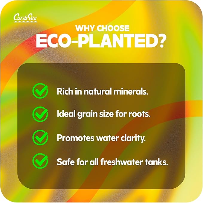 CaribSea Eco-Complete Planted Aquarium Substrate - 20 lbs - Black Nutrient-Rich Gravel for Freshwater Planted Tanks - Promotes Healthy Plant Growth & Water Stability