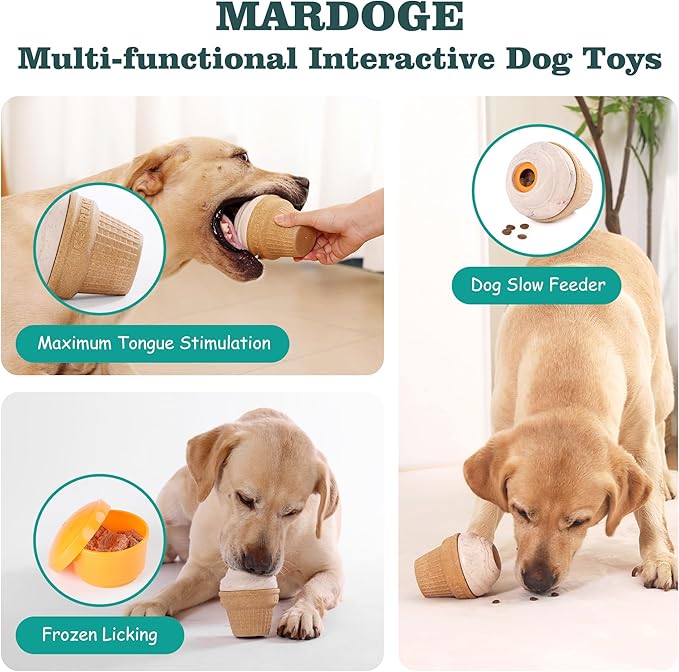 Multi-Functional Interactive Dog Toys for Aggressive Chewers, Indestructible Dog Toys for Small/Medium/Large Breeds,Frozen Dog Treat Dispenser to Keep Them Busy,Reduces Anxiety(Pack of 2)