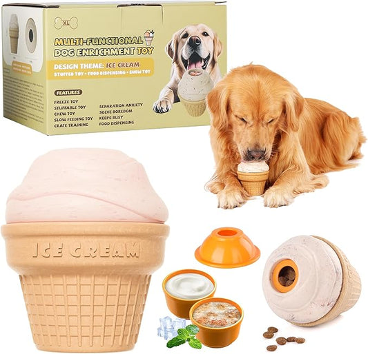 Multi-Functional Interactive Dog Toys for Aggressive Chewers, Indestructible Dog Toys for Small/Medium/Large Breeds,Frozen Dog Treat Dispenser to Keep Them Busy,Reduces Anxiety(Pack of 1)