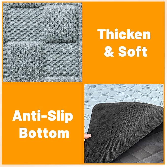 Non-Slip Pet Bed Mat for Truck Back Seat Extender, Hair Resistant Dog Blanket for Hard Bottom Dog Car Seat Cover, Anti Slip Pet Linner Backseat Cover Deep Gray XL