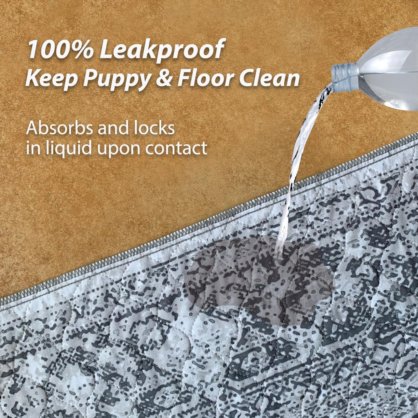 nunubaby 4PACK Washable Pee Pads for Dogs, Stylish, Non-Slip and Leak-Proof Pee Pads. Reusable Potty Pads for Dogs for Crates and Floors.(Gray/Geo, 18" x24")