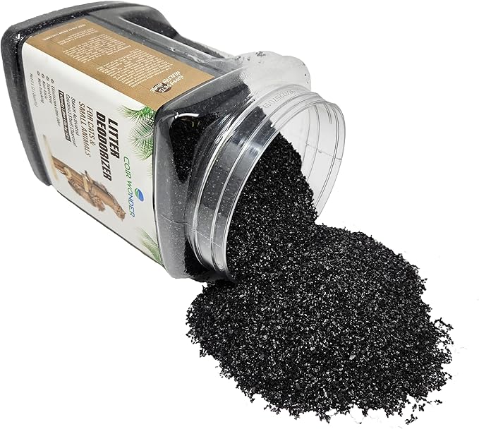 Cat Litter Deodorizer – 2.2 Lb Activated Charcoal Carbon – Odor Eliminator for Litter Box, Chicken Coop, Small Animal Enclosures – Extends Litter Life – Natural Pet Odor Control Granules
