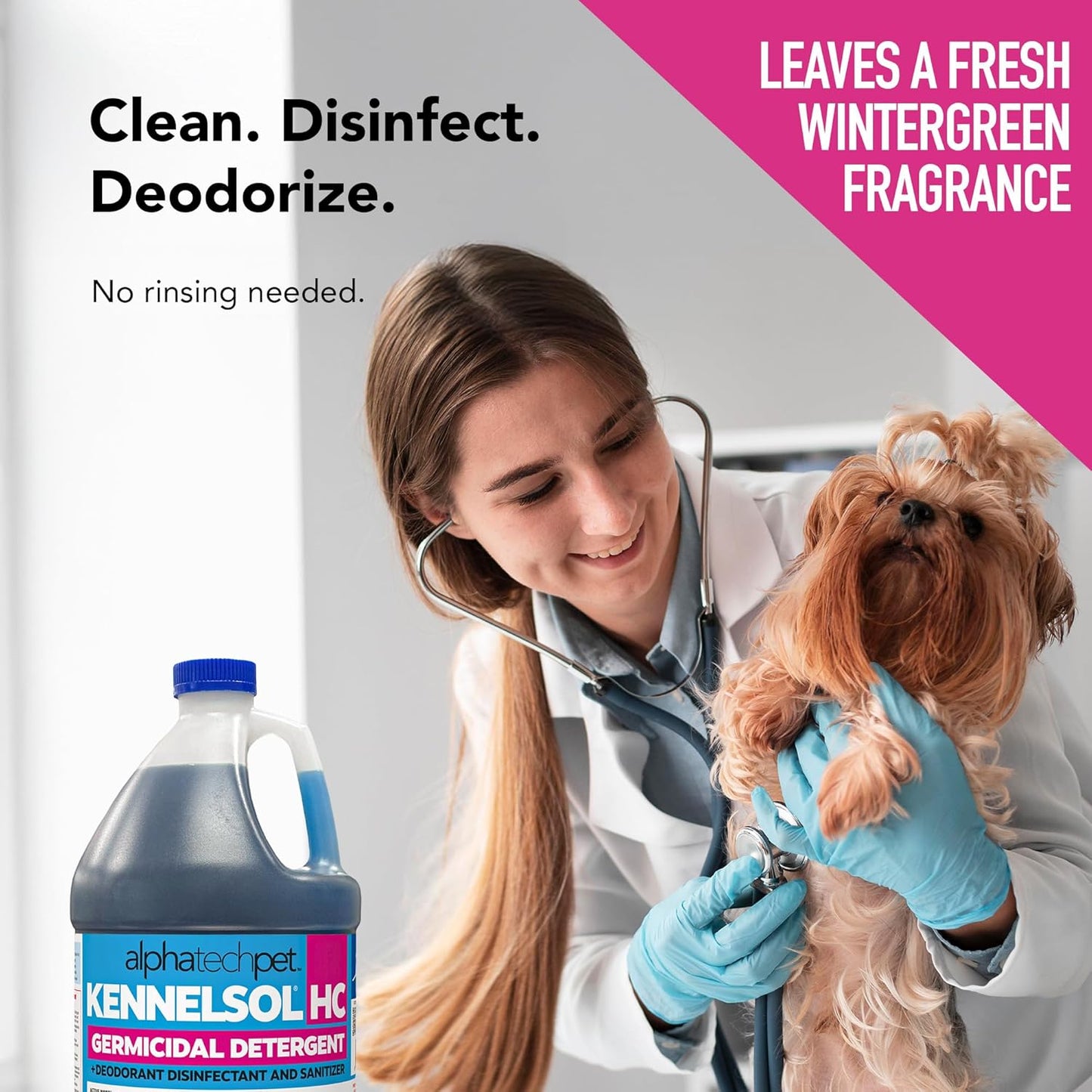 KennelSol HC 1-Step High Concentrated Kennel Cleaner - 1 Gallon Liquid Disinfectant, Effective Against Bacteria and Viruses, Deodorizer by Alpha Tech Pet