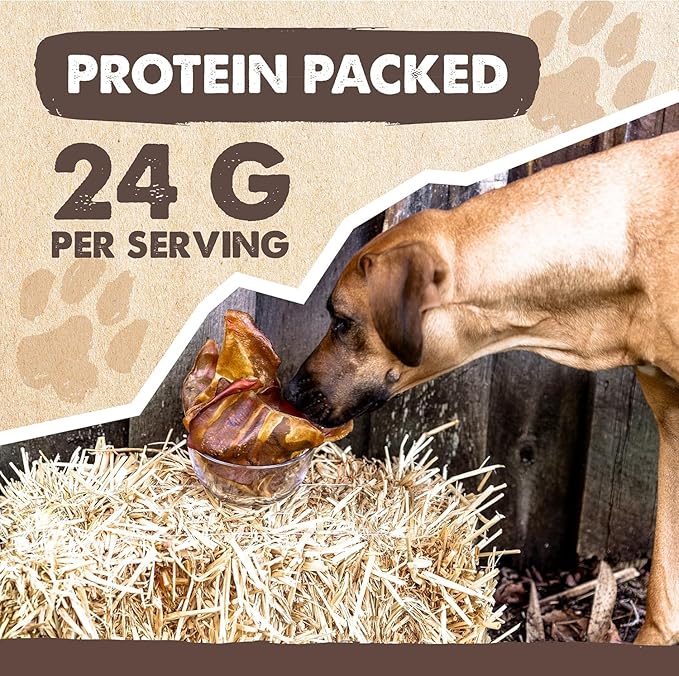 Mighty Paw Full Pig Ears for Dogs | All Natural Treats. Single Ingredient Pet Treat. Better Than Rawhide Dog Snacks for Puppy & Large/Medium Breeds. Pigs Ear Chews (12 Pack)