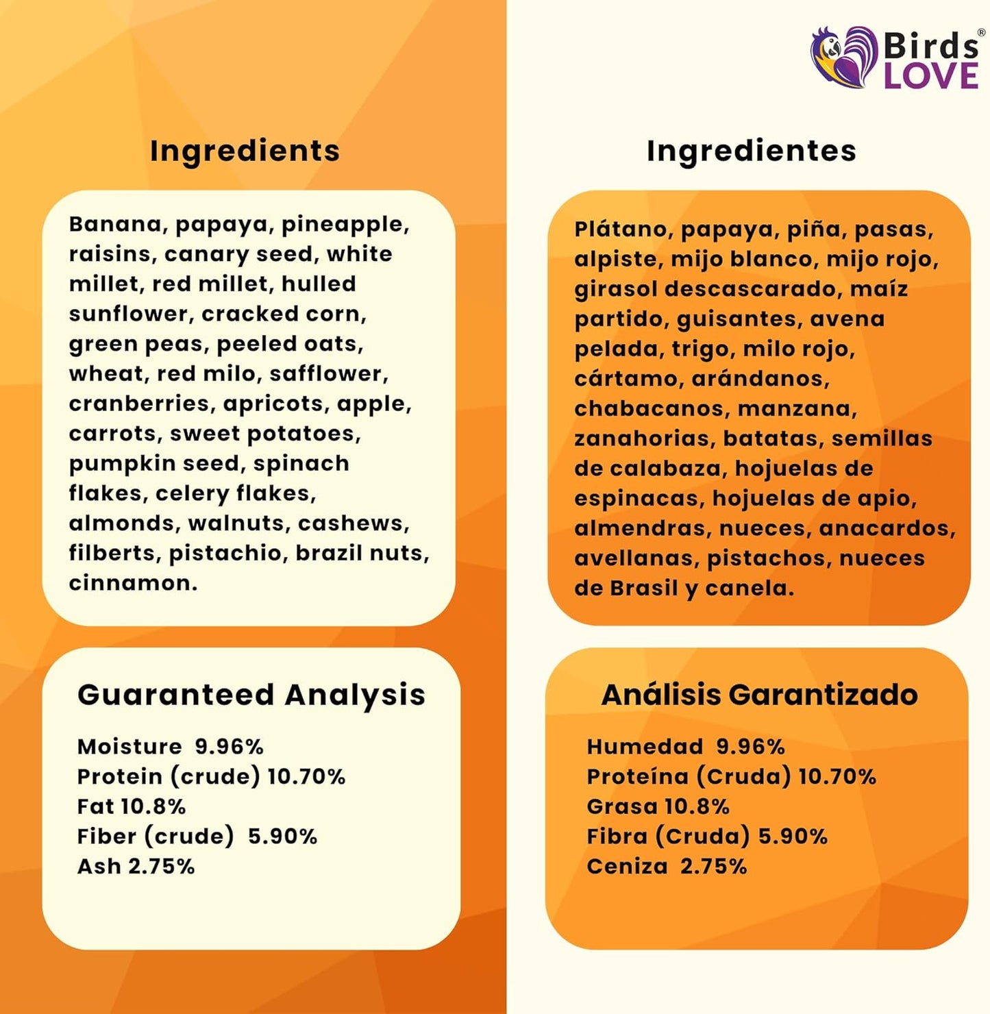 Birds LOVE All Natural Garden Blend Bird Food for Medium Birds - Cockatiels, Green Cheek Conures, Ringneck Parakeets and Small Quakers 2lb