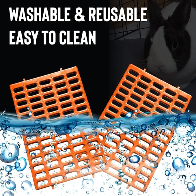 Saguaro Acres Rabbit and Small Animal Cage Resting Mat for Wire Floored Cages 2 Pack (Orange)